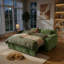 Canapé-lit convertible 65 po avec lit escamotable, canapé-lit avec table d'appoint et ports de charge USB, vert-1683950575