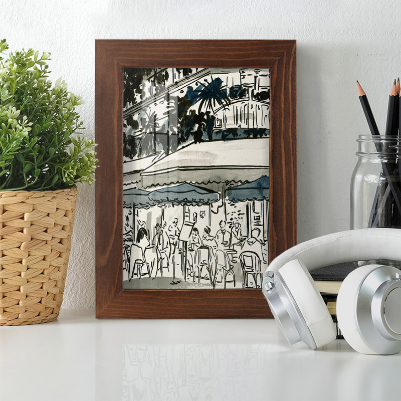 " Aucoin De Larue II ", 6" W x 8" H x 1'' D, Chestnut Framed Paper
