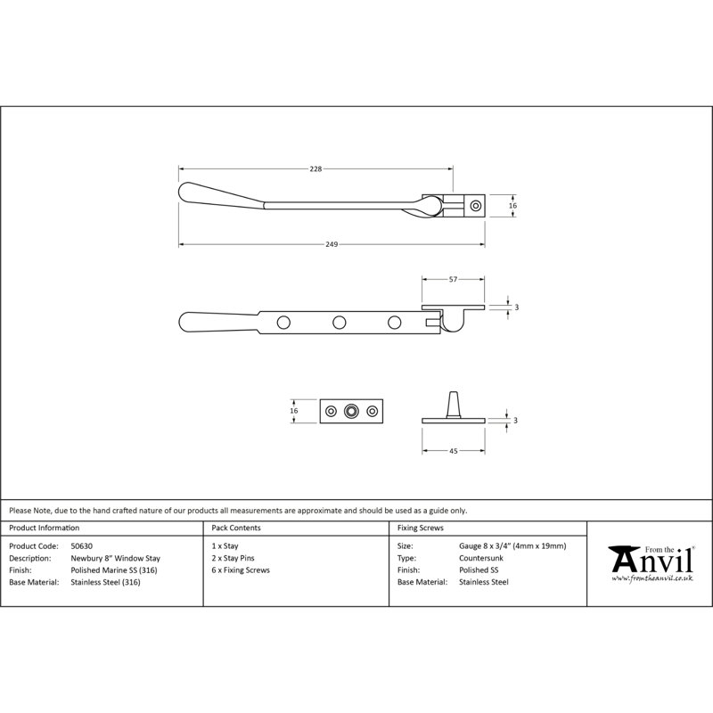 Door Accessory, 22.8cm H x 5.7cm W x 1.6cm D, Polished Marine
