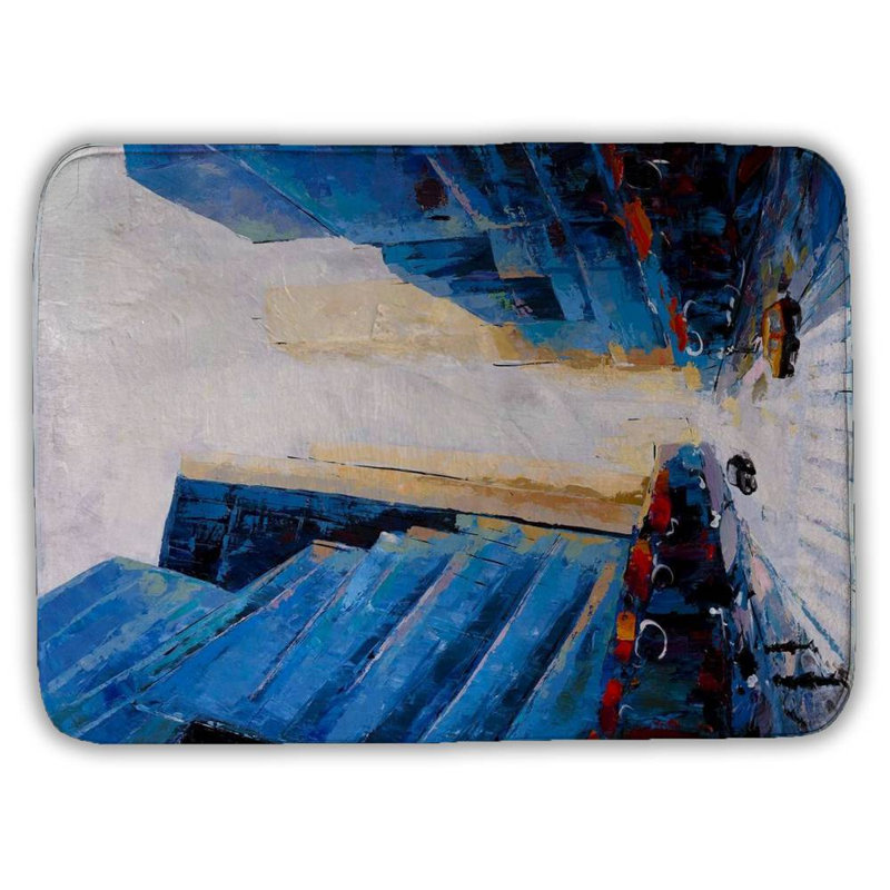 Eylul Microfiber Non-Slip Bath Mat, 17"W x 24"L