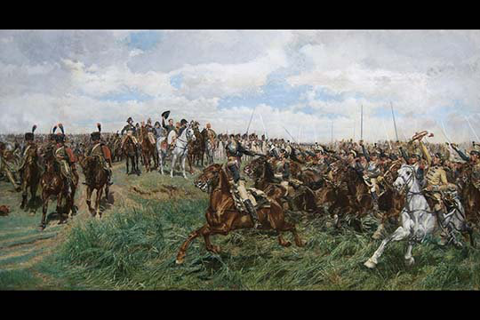 Impression non encadrée, « friedland » par ernest meissonier, H 28 po x l 42 po x P 1,5 po