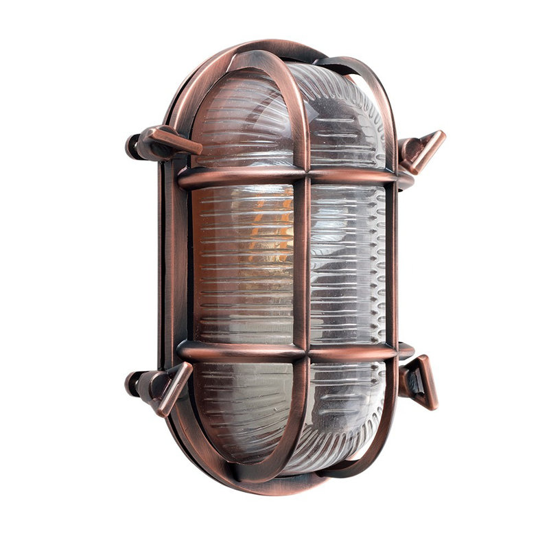 20cm H Outdoor Bulkhead Light, Copper, 3000 Kelvins