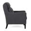 Élégant fauteuil club à dossier en cascade gris anthracite avec revêtement stable et base moderne