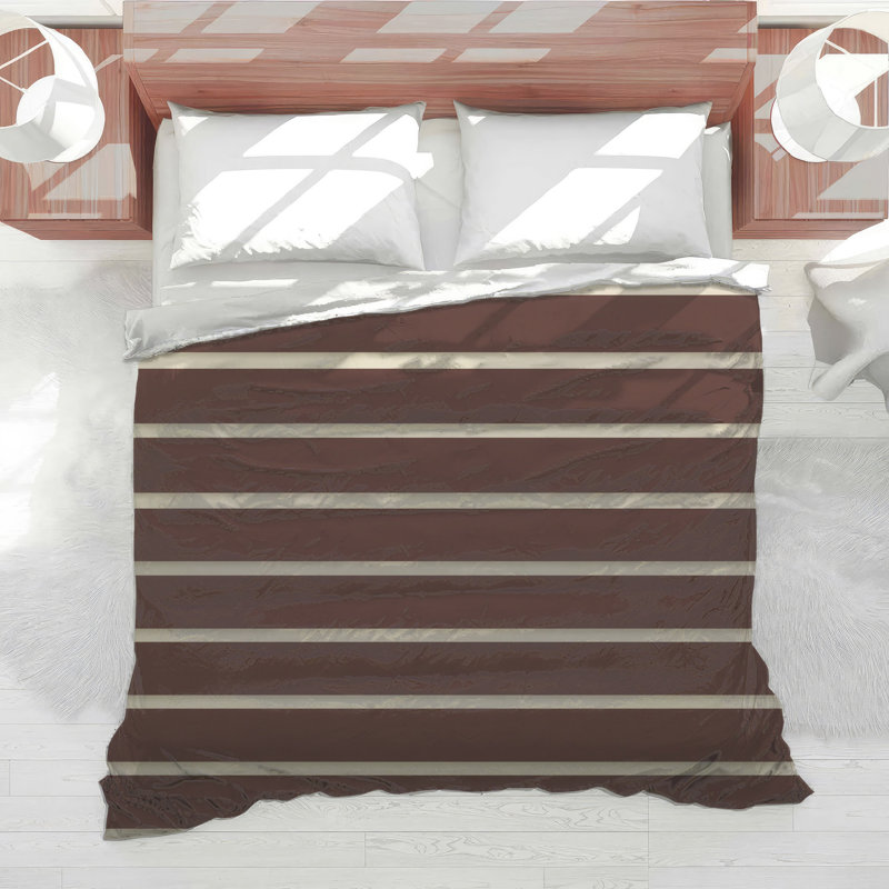 Brown Beige Stripes Comforter, Twin