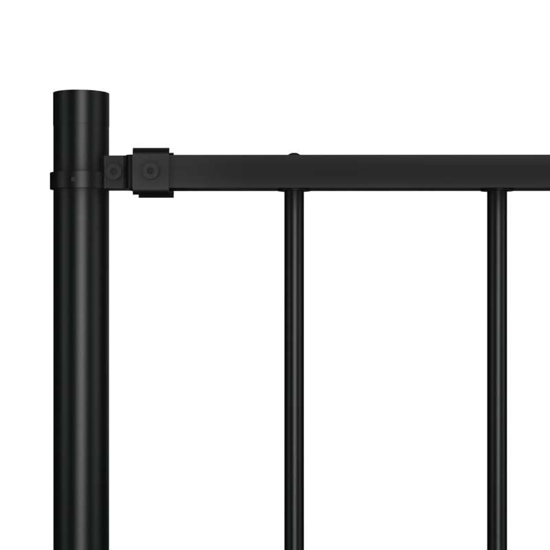 Chourasiya Fence Panel with Posts Powder-coated Steel, Black
