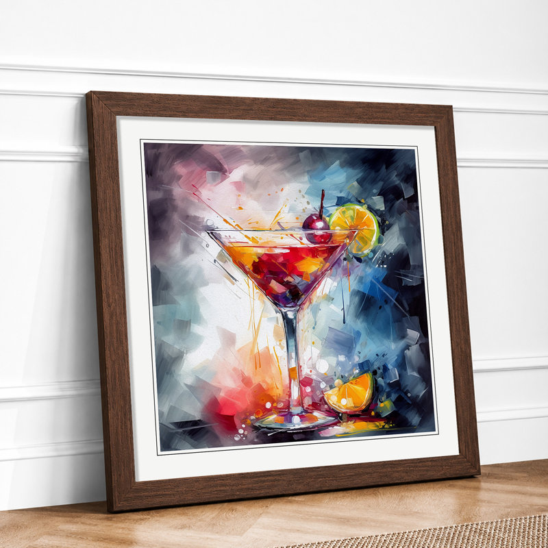 Cocktail Abstract Art - Framed Print, Walnut