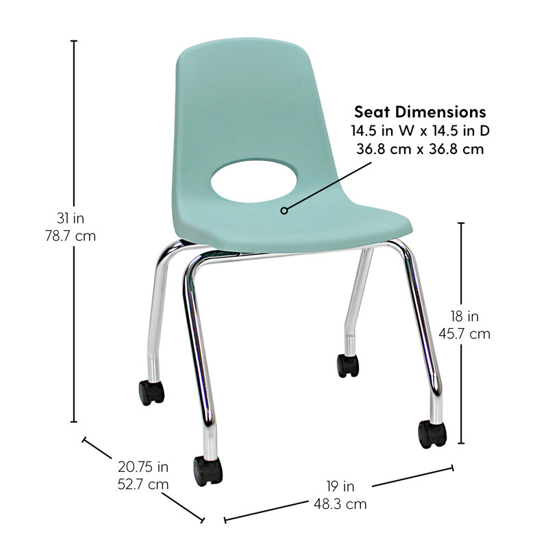 Chaise mobile 18 "avec roulettes, Écume de mer