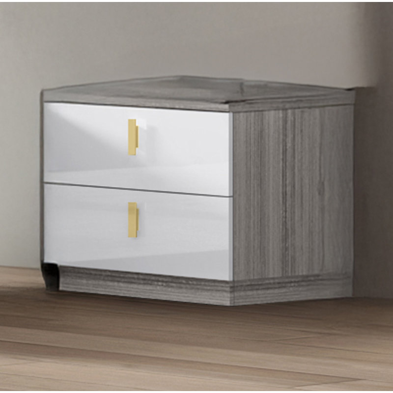 Aurora Modern Lacquer 2-Drawer Nightstand