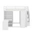 Lit mezzanine double avec garde-robe, bureau et tablettes-629178464