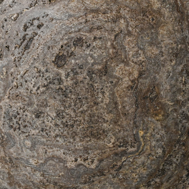 Grey Travertine Sq. Bowl Sm.