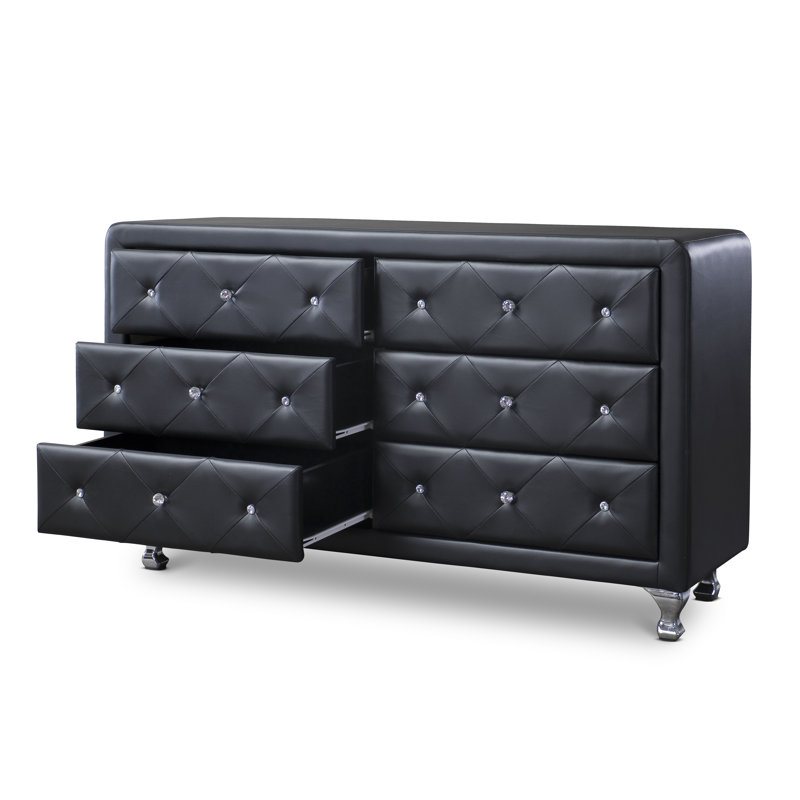 commode double 6 tiroirs Beglin, Noir