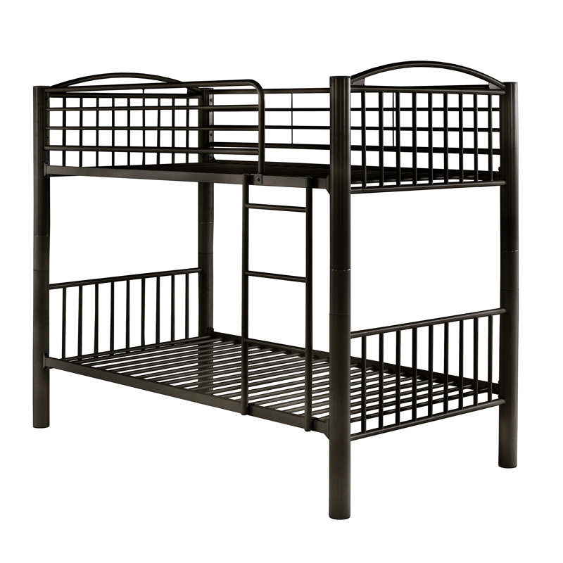 Sigmund Versaflex Metal Bunk Bed, Convertible, Twin Over Twin, Black