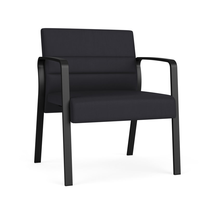 Chaise d'invité surdimensionnée Waterfall, Noir, Vinyle noir Patriot Plus
