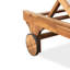 Chaise longue d'extérieur inclinable en bois massif avec coussin
