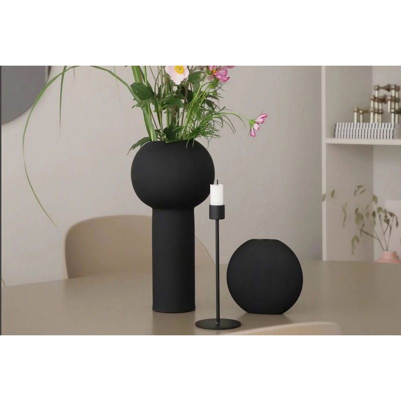 Creath Ceramic Table Vase, 13cm H x 27cm W x 13cm D, Black