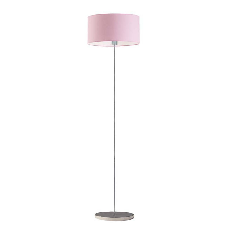 Askel 156cm Traditional Floor Lamp, Light Pink, Silver