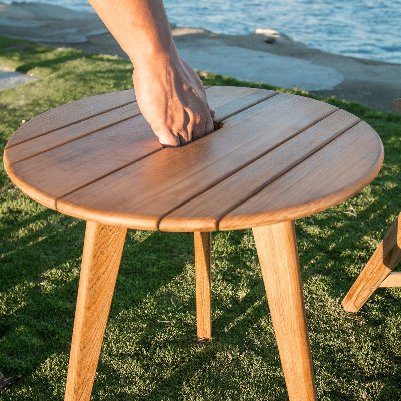 Outdoor Circular Teak Side Table