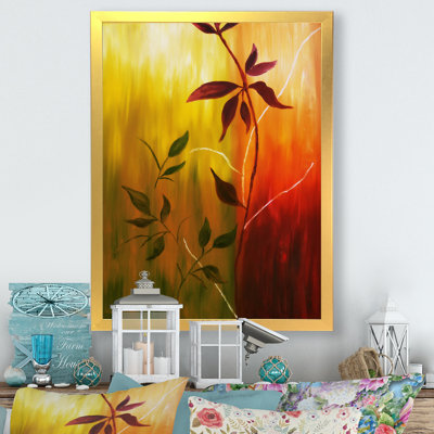 Peinture de feuilles d'automne - reproduction de bois multicolore traditionnelle