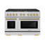 ZLINE Autograph 48 in. Paramount Gas Range in Stainless Steel with Champagne Bronze Helix Handles-1311935321