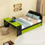 Lit de jour moderne en bois pleine grandeur avec lit gigogne coulissant simple et port USB intégré-565342782