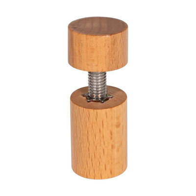Outwater Beech Wood Standoffs, 3/4In Diameter X 1In Barrel Length, Natural Finish, Indoor Use, Mounting Hardware Included, 8 Pack
