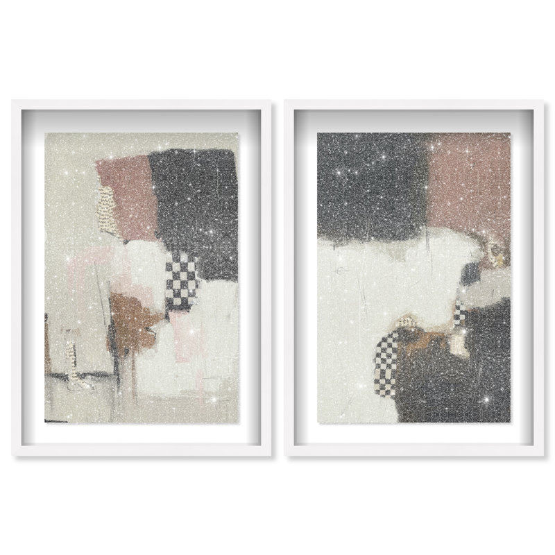 Longing Set Shadowbox Abstract Print by Oliver Gal, Black Frame, 10 x 15, 17.5"H x 25.5"W, White Shadowbox