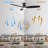 60'' Bato 3 - Blade LED Flush Mount Ceiling Fan with Remote Control and Light Kit Included-1561625591