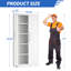 Armoire de rangement robuste en métal 71 po, armoire de rangement en acier verrouillable avec 4 tablettes réglables, 180 lb par tablette, classeur autoportant verrouillable pour le garage, le bureau, le garde-manger, le sous-sol et le rangement utilitaire-133225539