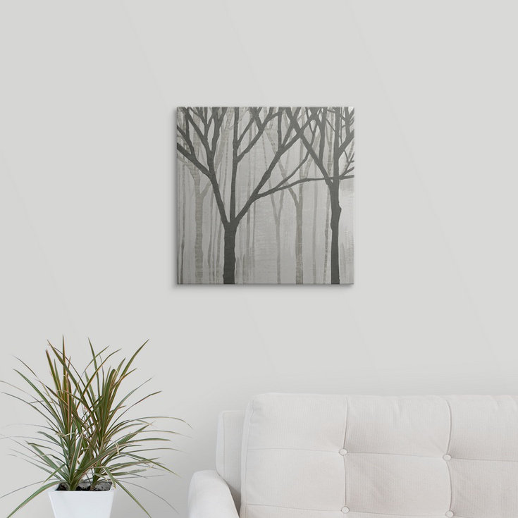 « iii » par kathrine lovell, reproduction d’art Spring Trees Graystone, H 16 po x l 16 po x P 1,5 po, Toile