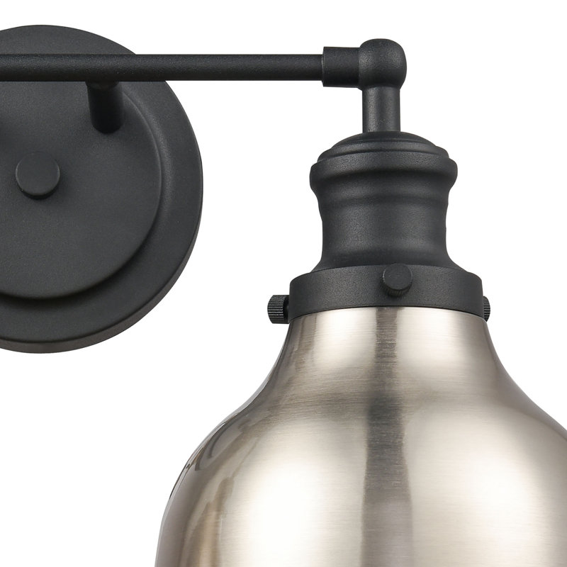 Zephyr 2 Light Dimmable Vanity Light, Charcoal, Satin Nickel 