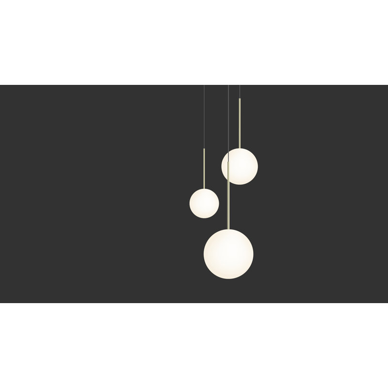 Bola Sphere Pendant, 20.4" H x 8" W x 8" D, Brass