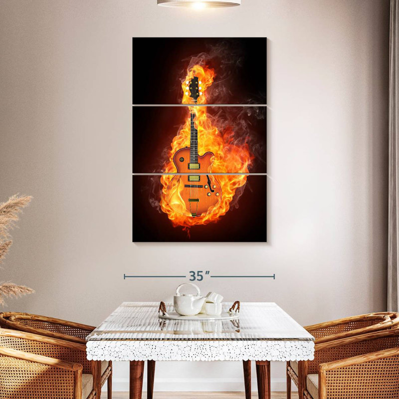 Abarca Blazing Electric Guitar, 50" H x 32" W