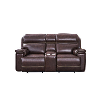 Gaston Top Grain Leather Contemporary Dual Power Recliner Loveseat -  Leather Lusso, EH2394C-021004LV