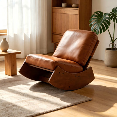Chaise berçante confortable, fauteuil oscillant rembourré de haute qualité, structure en bois massif, parfaite pour une chaise d'appoint
