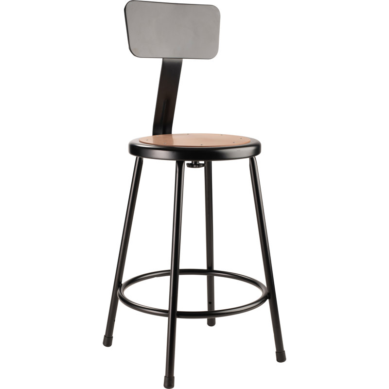 Backed Ergonomic Industrial Stool Footring, 24"