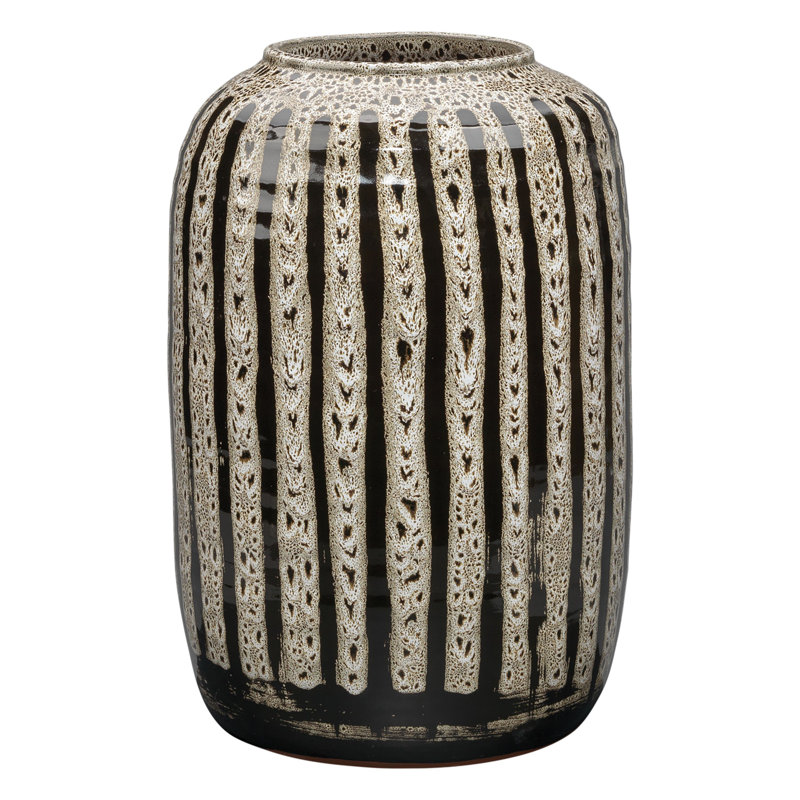 Barnaby Black and Beige Ceramic Table Vase