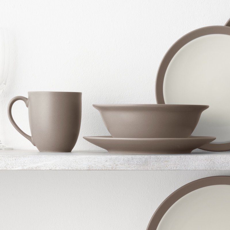 Noritake Colorwave 16-Piece Curve Dinnerware Set, Service for 4, Clay