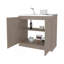 Armoire de base avec double porte et tablette intérieure Haivana, chêne blanc