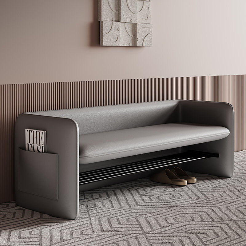 Tabouret avec rangement à chaussures 47,2 po, Gris