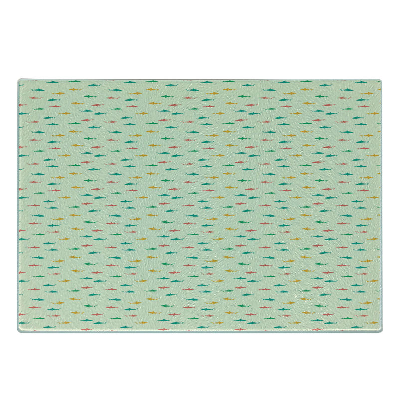 Multicolore planche à découper en verre trempé Ambesonne Shark