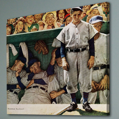 Dugout by Norman Rockwell - Wrapped Canvas Print