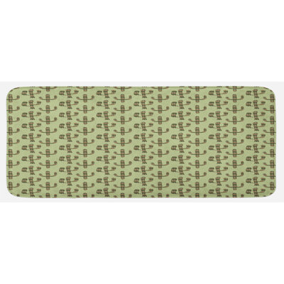 Global Inspired Solid Color Synthetic Kitchen Mat