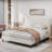 Chenille Cloth High Headboard Platform Bed-1658764492-1658764528