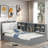Preslei With Upholstered And Storage Headboard, Rotatable Board, Storage Shelves And 2 Drawers-2094419233