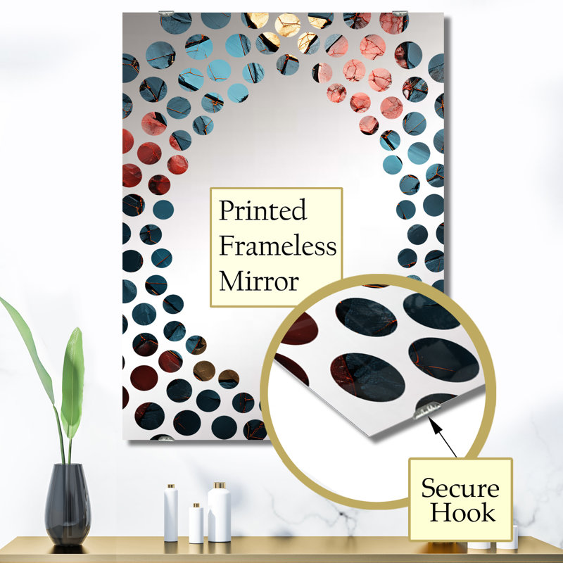 Marble Elegance I - Grand miroir mural en marbre abstrait, 40 po x 30 po