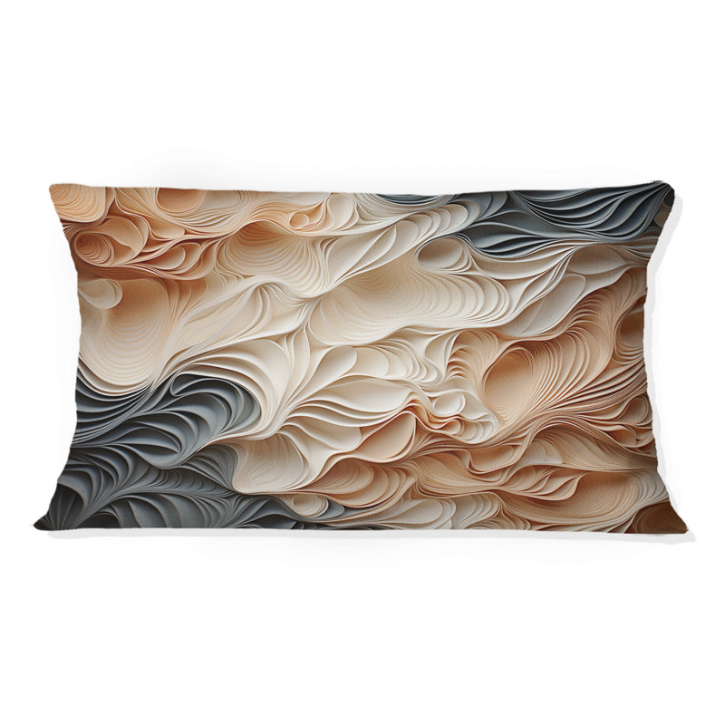 Coussin beige et orange Custards Collage I - Coussin décoratif imprimé abstrait