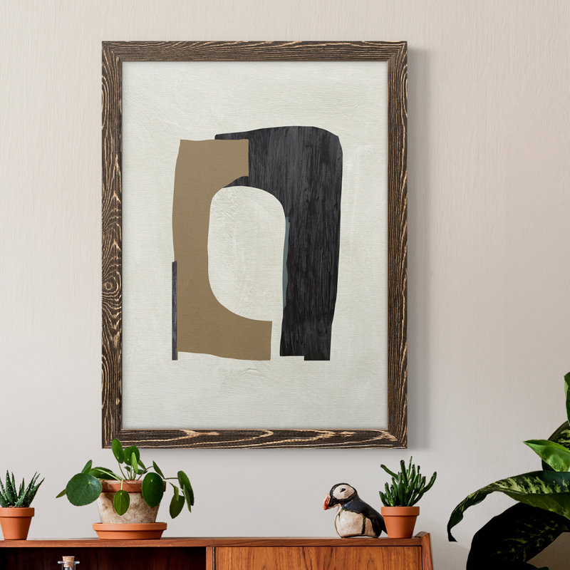 Carton découpé I, toile encadrée de qualité supérieure - prête à être accrochée, H 32 po x l 23 po x P 1 po, Noyer