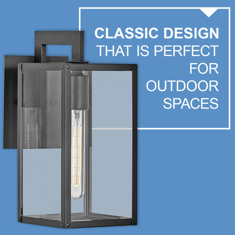 Max Black 1 - Bulb Outdoor Wall Lantern, 13.25" H x 9" W x 6" D