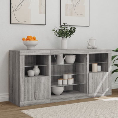 Azzie 142.5 cm W Glass Sideboard