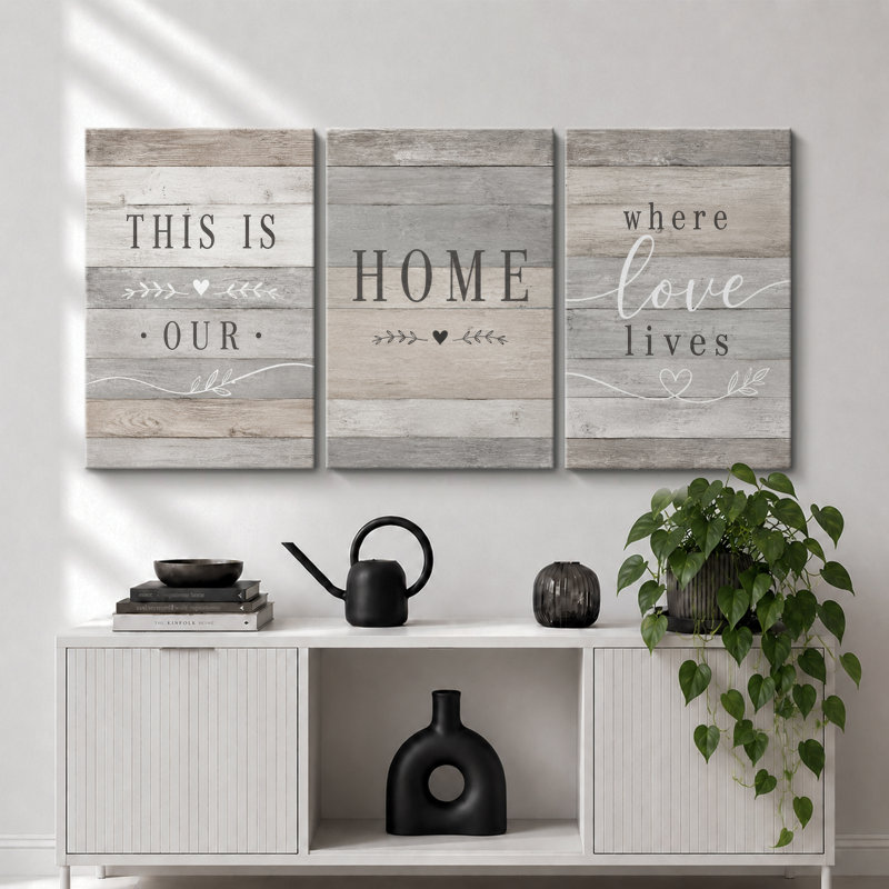 «Rustic Home», œuvre d'art sur planche, impression sur toile encadrée, impression sur toile, 3 pièces, 36" H x 72" W x 1.5" D